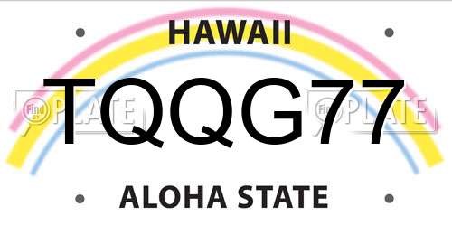 TQQG77 Hawaii License Plate