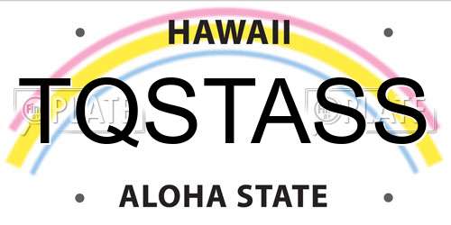 TQSTASS Hawaii License Plate