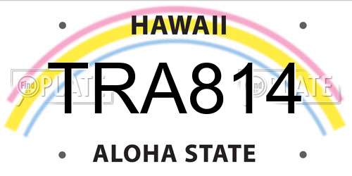 TRA814 Hawaii License Plate