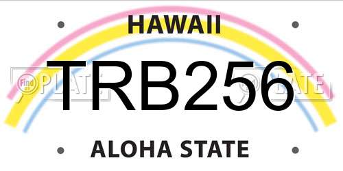 TRB256 Hawaii License Plate