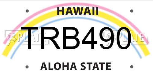 TRB490 Hawaii License Plate