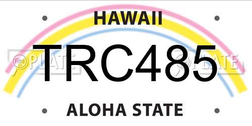 TRC485 Hawaii License Plate