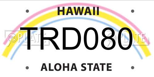 TRD080 Hawaii License Plate