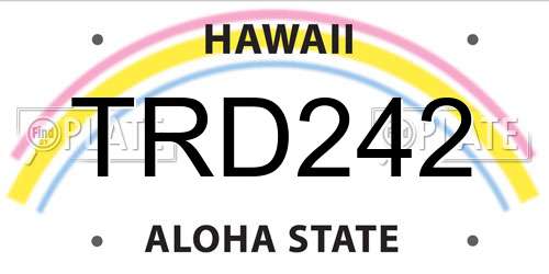 TRD242 Hawaii License Plate