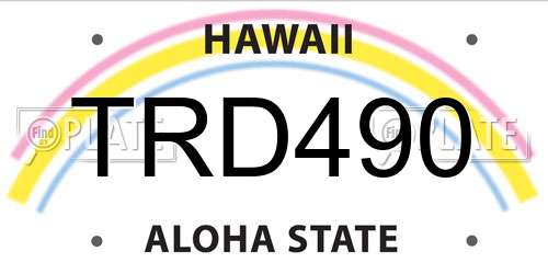 TRD490 Hawaii License Plate