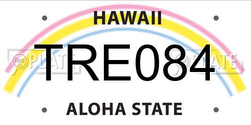TRE084 Hawaii License Plate