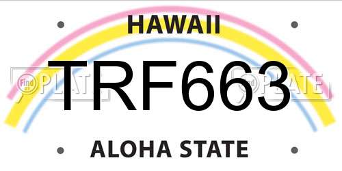 TRF663 Hawaii License Plate