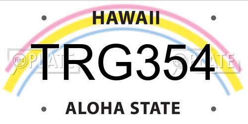TRG354 Hawaii License Plate
