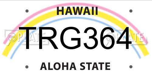 TRG364 Hawaii License Plate