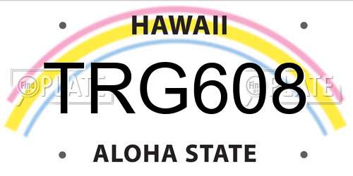 TRG608 Hawaii License Plate