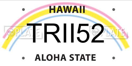 TRII52 Hawaii License Plate