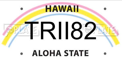 TRII82 Hawaii License Plate