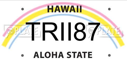 TRII87 Hawaii License Plate