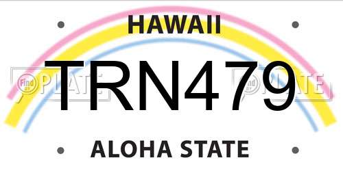 TRN479 Hawaii License Plate