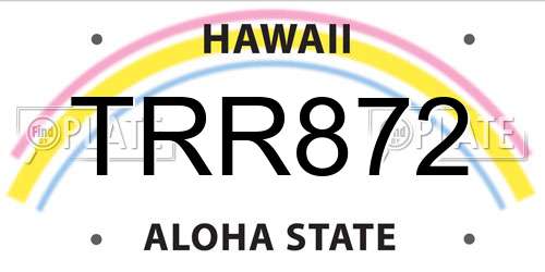 TRR872 Hawaii License Plate