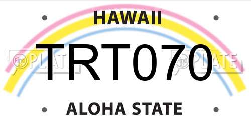 TRT070 Hawaii License Plate
