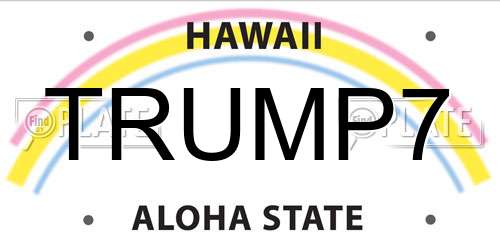 TRUMP7 Hawaii License Plate