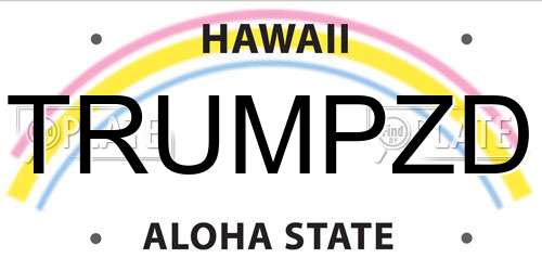 TRUMPZD Hawaii License Plate