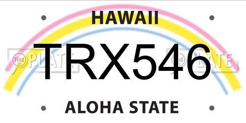 TRX546 Hawaii License Plate