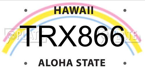 TRX866 Hawaii License Plate