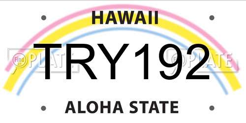 TRY192 Hawaii License Plate