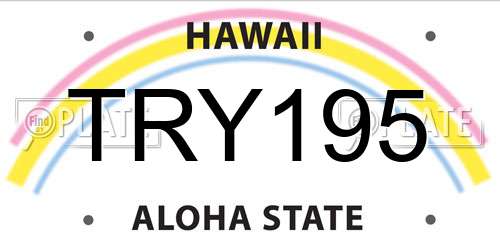TRY195 Hawaii License Plate