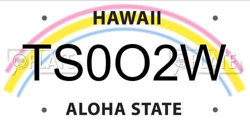 TS0O2W Hawaii License Plate