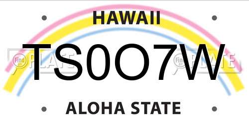TS0O7W Hawaii License Plate