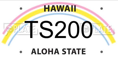 TS200 Hawaii License Plate