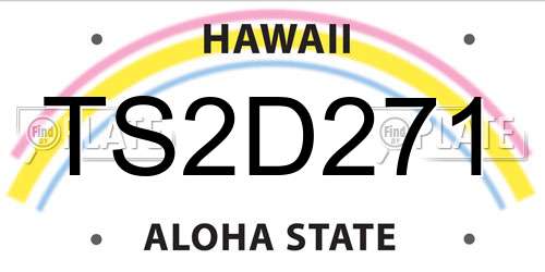 TS2D271 Hawaii License Plate
