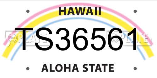 TS36561 Hawaii License Plate