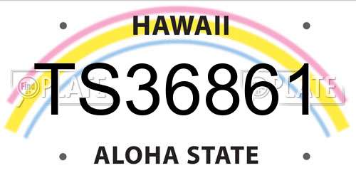 TS36861 Hawaii License Plate