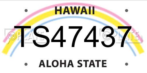 TS47437 Hawaii License Plate