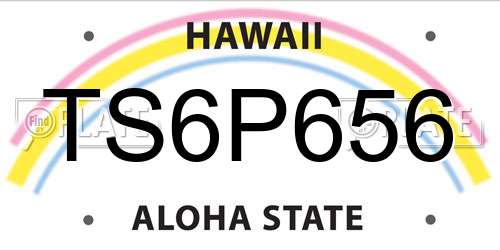 TS6P656 Hawaii License Plate