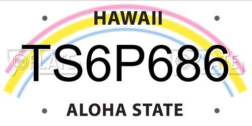 TS6P686 Hawaii License Plate