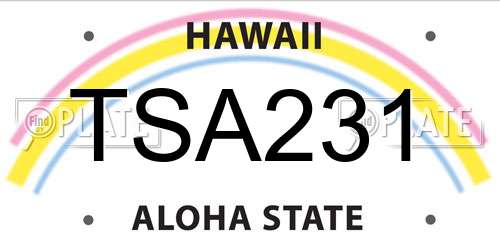 TSA231 Hawaii License Plate