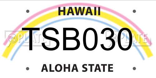 TSB030 Hawaii License Plate