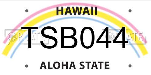 TSB044 Hawaii License Plate