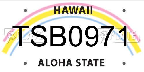 TSB0971 Hawaii License Plate