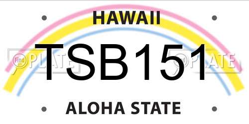 TSB151 Hawaii License Plate