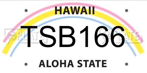 TSB166 Hawaii License Plate