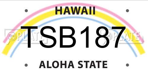 TSB187 Hawaii License Plate