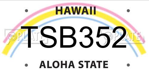 TSB352 Hawaii License Plate