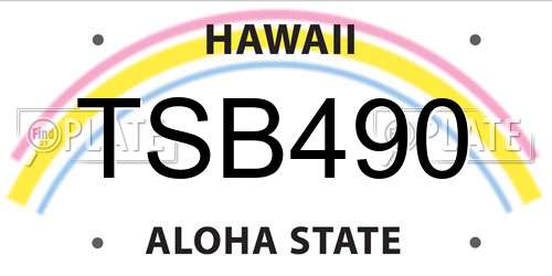 TSB490 Hawaii License Plate