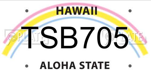 TSB705 Hawaii License Plate