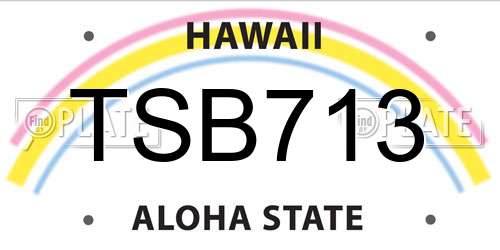 TSB713 Hawaii License Plate