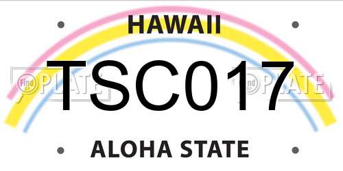 TSC017 Hawaii License Plate