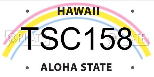 TSC158 Hawaii License Plate