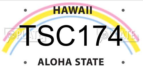 TSC174 Hawaii License Plate