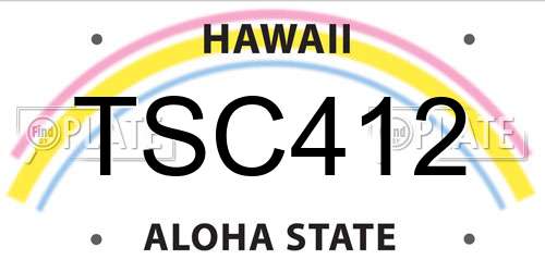 TSC412 Hawaii License Plate